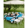 Blue Black Rectangle Outdoor Tablecloth with Umbrella Hole Abstract ...