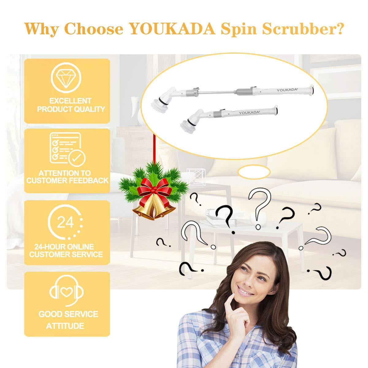 YOUKADA Electric Spin Scrubber Cordless Super Power Scrubber