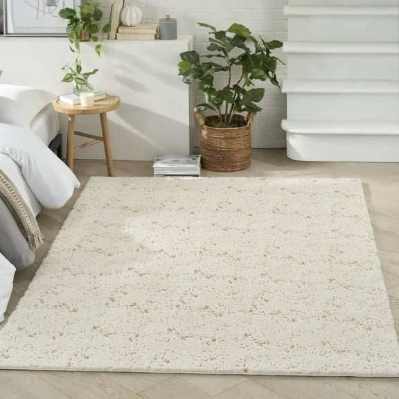 Nourison Cozy Shimmer Glam Ivory 5'3" x 7'3" Area Rug (5x7)
