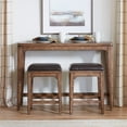 thumbnail image 1 of Ashford Brown Wood 3 Piece Sofa Console Set with Round Tapered Legs, 1 of 7