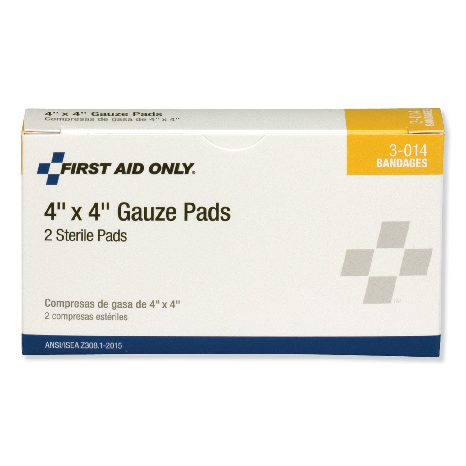 First Aid Only Inc 3014 Gauze Pads, 4" X 4", 2/box