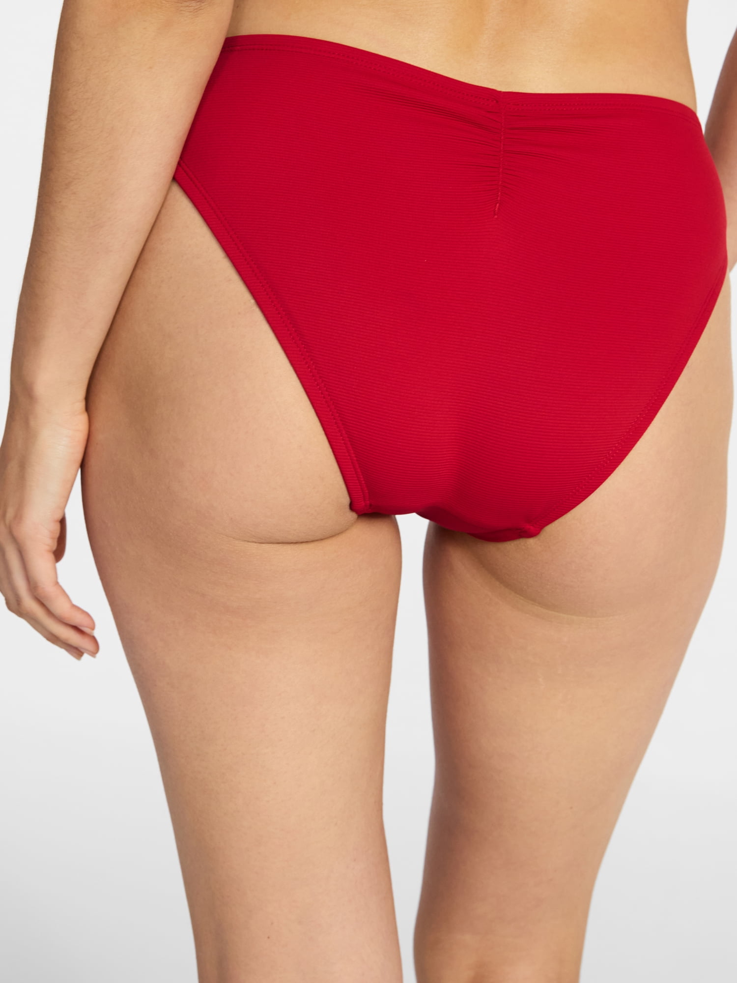 Time and Tru Women's and Women's Plus Size Ribbed Low Rise Bikini Bottoms, Sizes XS-3X