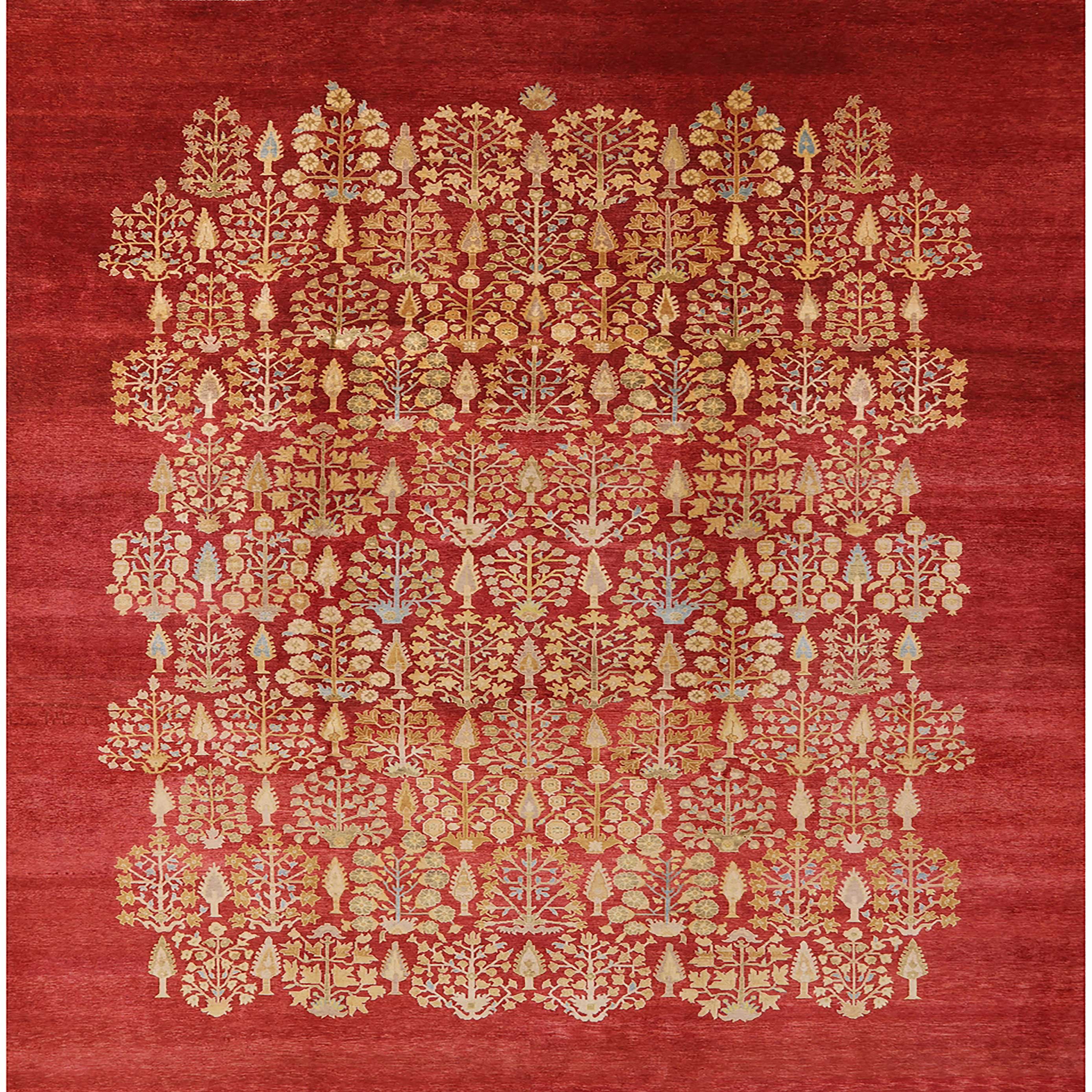 Ahgly Company Indoor Square Mid-Century Modern Red Oriental Area Rugs ...