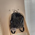thumbnail image 2 of Bolsa Mochila impermeable con pompón y bolas, mochilas escolares acolchadas para mujer de color sólido (negro) Ehuebsd Para Estrenar, 2 of 9