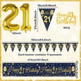thumbnail image 3 of YANSION 21st Birthday Decorations for Men, 21st Birthday Party Kit with Navy Blue Gold Happy 21st Birthday Banner, Navy Blue Gold Confetti Balloons Number 21 Balloon Triangle Flag Banner, 3 of 7