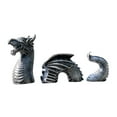 thumbnail image 2 of Escultura de dragón de tres secciones, adorno artesanal para paisajismo, ideal para patio y jardín. Negro, 2 of 8