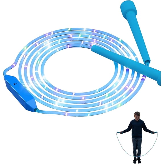 LED Light-Up Jump Rope for Kids - Adjustable Glowing Skipping Rope with Colorful Luminous Effects, Rechargeable Fitness Jumping Rope for Boys/Girls Workout(1 PCS)DSF