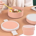 thumbnail image 7 of Portable Bento Box,Stackable Double-Layer Round Lunch Box,Microwave-Safe,Large Capacity Leakproof Food Storage Container for Work Travel, 7 of 7