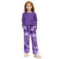 thumbnail image 7 of Miluxas Girls Sweatsuit Kids Fashion Long Sleeve Sweatshirt and Wide Leg Pants Tracksuit Sets 2 Piece Outfits Purple 13-14 Years, 7 of 7