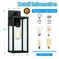 thumbnail image 3 of Outdoor Wall Lantern, 15" Large Exterior Waterproof Wall Sconce Light Fixture, Anti-Rust Black Porch Lights Mount Lighting for Outside, Patio,Front Back House, Garage, Entryway, 3 of 7