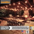 thumbnail image 3 of Sunlite 48ft Outdoor String Lights, 1.5W Commercial Grade, Waterproof, Linkable Strands, UL Listed, 15 Hanging Sockets, Shatterproof LED Edison Bulbs Included, 2700K Soft White, 3 of 5