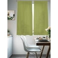 thumbnail image 3 of Sage Green Sheer Curtains 63 inches Long 2 Panels Set Olive Solid Color Tiers Sheers Rod Pocket Small Window Short Curtains for Kitchen Cafe, Each 52" W x 63" L, 3 of 7