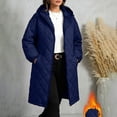 thumbnail image 5 of Luvrsol Women's Plus Size Hooded Long Puffer Coat Loose Padded Winter Jacket Casual Warm Outerwear, Navy XL-5XL, 5 of 9