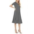 thumbnail image 2 of Women's A-Line Short Sleeve Loose Fit Jersey Knit Solid Midi Maternity Dress S-3XL, 2 of 3