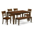 thumbnail image 2 of East West Furniture Dining Set-Table Table With Leaf And Dining Chairs-Finish:Espresso,Number of Items:6,Shape:Rectangular,Style:Wood Seat, 2 of 2