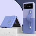 thumbnail image 1 of Nalacover Case for Samsung Galaxy Z Flip3 with Adjustable Wristband Kickstand, Rugged PC Premium PU Leather Hand Strap Slim Shockproof Cover for Samsung Galaxy Z Flip3 Women,Light Purple + Deep Purple, 1 of 6