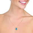 thumbnail image 2 of Galaxy Gold 14k Solid Gold 18" Circle of Love Genuine Diamond Necklace with Blue Topaz, 2 of 2