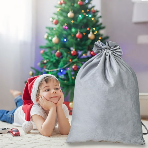 KOYPTL Christmas Gift Bags with Drawstrings,Large Reusable Xmas Present Bags Fabric Cloth Sacks for Halloween Christmas Thanksgiving Party Stocking Storage