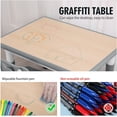 thumbnail image 3 of PetFurnishn Table and Chairs Set, Height Adjustable Study Table and Chairs, Arts & Crafts Table, Activity Table, Preschool Furniture, Maple Top With Grey Border, 3 of 7