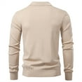 thumbnail image 5 of Adeawade Men'S Sweaters O Neck Jacquard Collar Pullover Knit Sweater Coatable Warm Textured Long Sleeve Fall Winter Season Outdoor Indoor Use Shirt Basic Clothes Beige 2Xl, 5 of 9