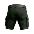 thumbnail image 3 of Zimjoy Green Cargo Shorts for Men Durable Waffle Knit Textured Short Heavyweight Multi-Pockets Work Shorts for Hiking Outdoor, Dark Green 3XL, 3 of 4