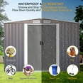 thumbnail image 2 of DreamCurship 8 x 6 FT Outdoor Storage Shed, Storage Sheds and Outdoor Storage Shed, Metal Storage Shed with Sliding Doors for Backyard, Garden, Gray, 2 of 6