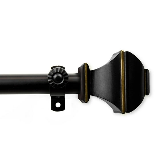 Contemporary Home Living 89" Black Maryland Contemporary Single Window Curtain Rod