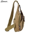 thumbnail image 4 of Spencer Canvas Sling Bag Small Crossbody Backpack Casual Shoulder Chest Daypack for for Men Women Cycling Hiking Travel - 11.02"*7.09"*1.97" (Khaki), 4 of 8