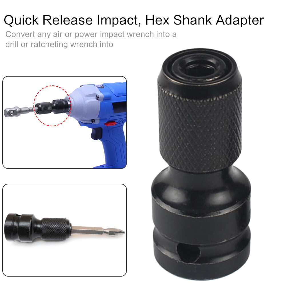 Details about   Adapter Socket Drive 1/4" Square To 1/4inch Hex Drive Screwdriver Bit Converter 