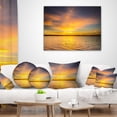 thumbnail image 4 of Designart Yellow Sunrise Light Hitting Waters - Seashore Throw Pillow - 12x20, 4 of 5