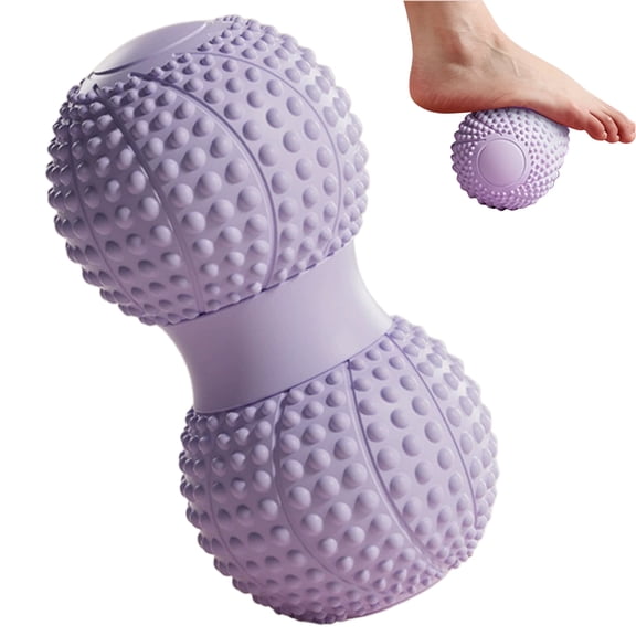Peanut Massage Ball Double Lacrosse Ball Deep Tissue Muscle Recovery Roller Purple/Gray