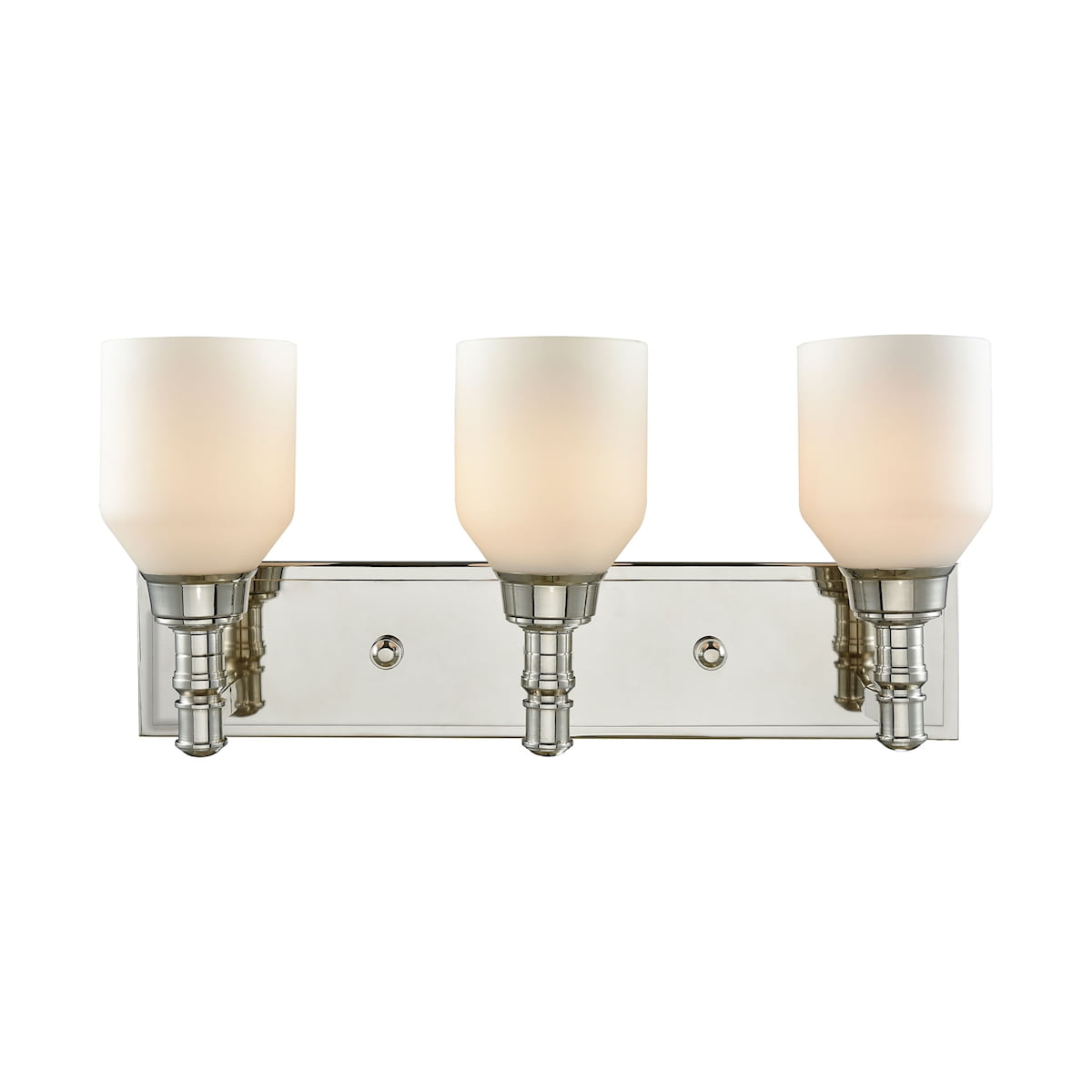Baxter 3Light Vanity Lamp in Polished Nickel with Opal White Glass