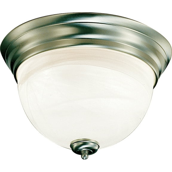 Volume Lighting V7614 Troy 3 Light 15" Wide Flush Mount Bowl Ceiling Fixture - Nickel