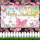 thumbnail image 3 of Butterfly Happy Birthday Banner Butterfly Theme Photography Background Butterfly Backdrop for Girls Butterfly Birthday Party Decoration, 3 of 4