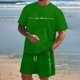 thumbnail image 2 of Pack De Playeras Para Hombre, Conjunto De Dos Piezas De Camiseta Y Pantalones Cortos De Manga Corta Con Estampado Para Hombre, Camisa Estampada Y Pantalón Corto., 2 of 5