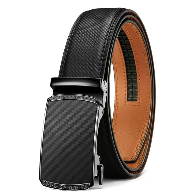 Cinturón de piel con trinquete CHAOREN para hombre, ajuste personalizable