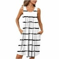 thumbnail image 1 of Jgppe Chemise de Nuit pour Femmes Décontractée Imprimée Sans Manches Col Rond avec Poches Plissée, 1 of 7