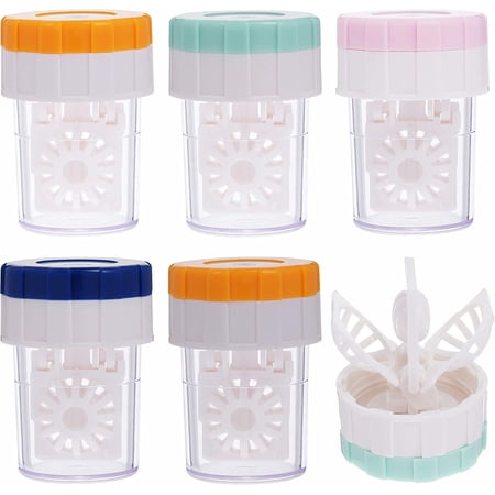 6 Pieces Manually Contact Lens Cleaner Washer Plastic Lens Case Cleaning Container