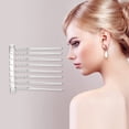 thumbnail image 5 of 4 Pcs No Slip Hair Side Combs Accessories, Metal, Silver Tone, 1.3", 5 of 5