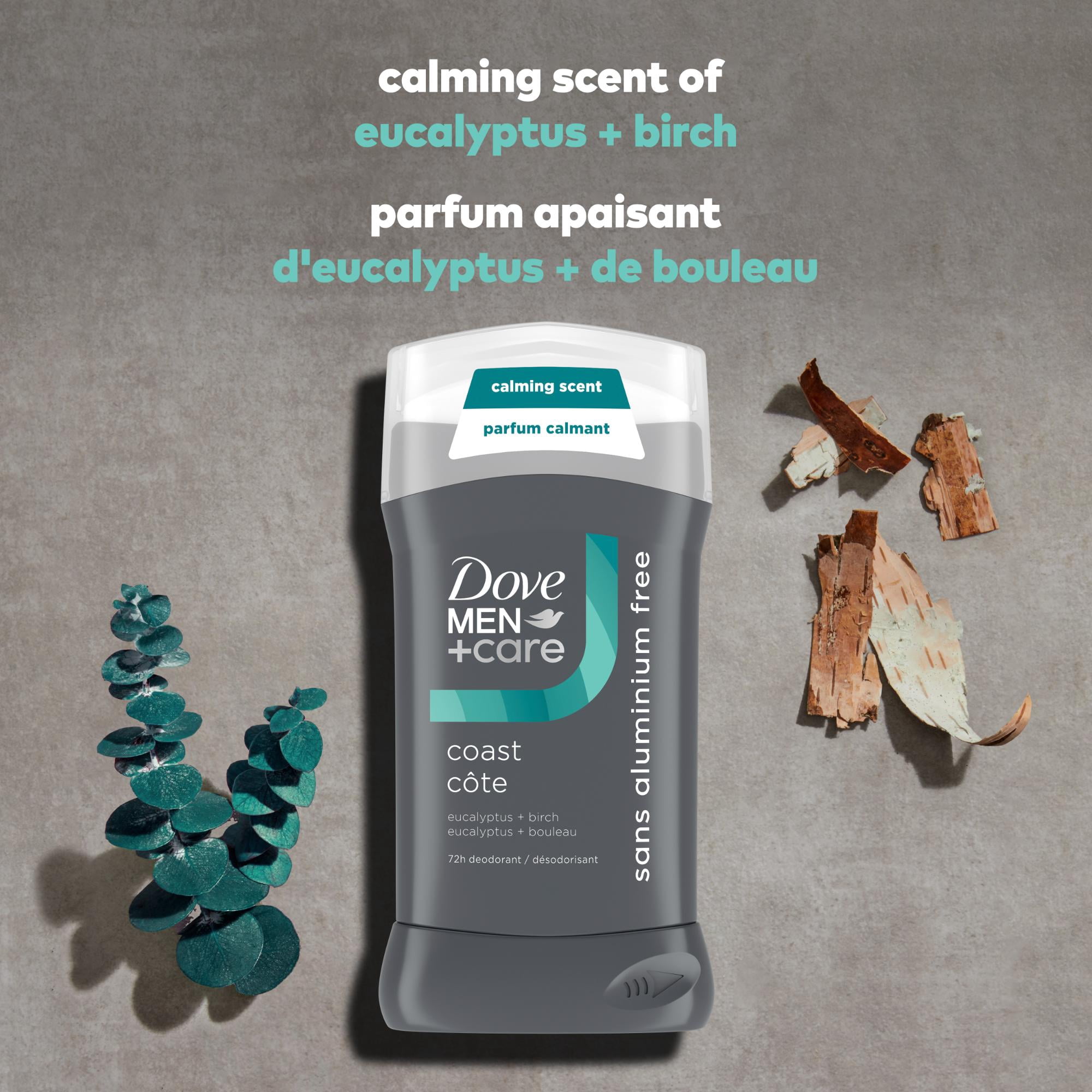 Dove Men+Care Déodorant en bâton Coast Eucalyptus + Bouleau, 85 g