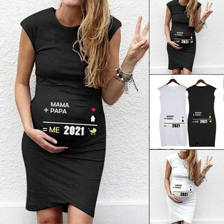 

Tejiojio Maternity/Labor/Nursing Clothing Clearance Women Maternity Sleeveless Cute O-Neck Digital Print Tank Tops Pregnancy Dress