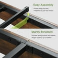 thumbnail image 7 of Feonase Twin Floating Bed Frame with Led Lights and Charging Station, Wood Twin Size Bed Frame with Storage Headboard, Heavy Duty Metal Slats, No Box Spring Needed, Easy Assembly, Vintage Brown, 7 of 7