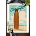 thumbnail image 3 of Waikiki, Hawaii, Life is a Beautiful Ride, Surfboard, Letterpress (9x12 Wall Art Print, Home Decor), 3 of 3