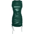 thumbnail image 4 of LLYwey s Party Dresses for Women Solid Sleeveless Drawstring Round-Neck Above Knee Night Little Party Club Dresses New Homecoming Dresses Green L, 4 of 4