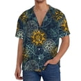 thumbnail image 3 of Honeii 's Vintage Compass for men's short-sleeved button-up collared shirt featuring a pocket, perfect for beach vacations, and travel adventures., 3 of 5