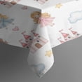 thumbnail image 3 of White Princess Castle Pattern Rectangle Tablecloth 60"x84",Waterproof Polyester Rectangle Table Cloth, Wipeable Spillproof Polyester Tablecloth for Dining, Camping, Indoor and Outdoor, 3 of 5