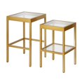 thumbnail image 3 of Henn&Hart 16" Brass Metal/Glass Side Table, 3 of 8