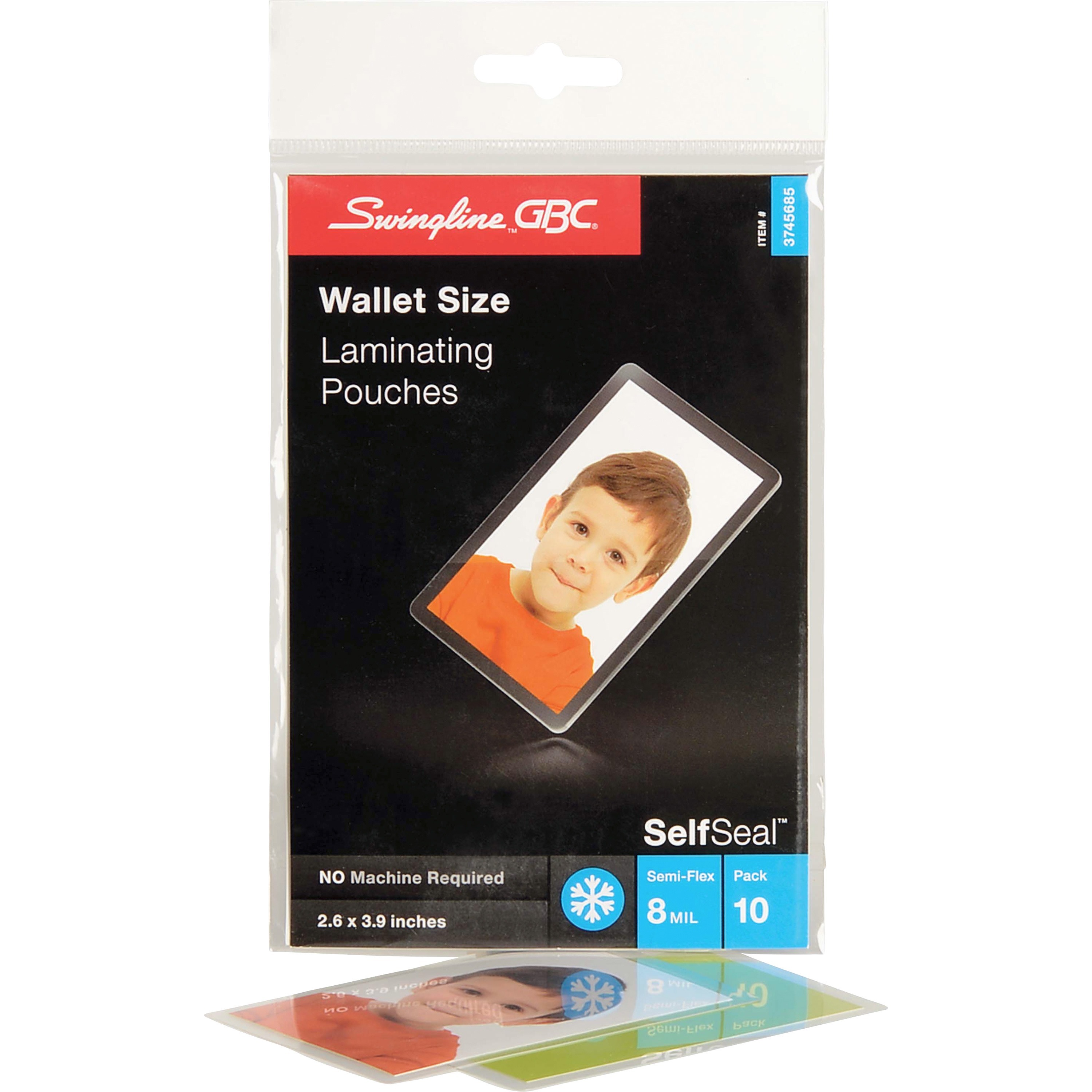 GBC Self Sealing Laminating Pouches Sheet Size Supported Walletsize