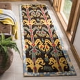 thumbnail image 3 of SAFAVIEH Ikat IKT221A Handmade Charcoal / Blue Rug, 3 of 10