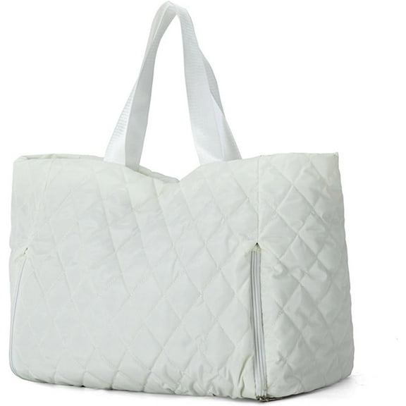 SNYMW Travel Bag for Women Quilted Fitness Bag Large Capacity Overnight Trendy Shoulder Weekends Top Handle Handbag Fitness Quilted Shoulder Large Capacity Travel Gym Handbag